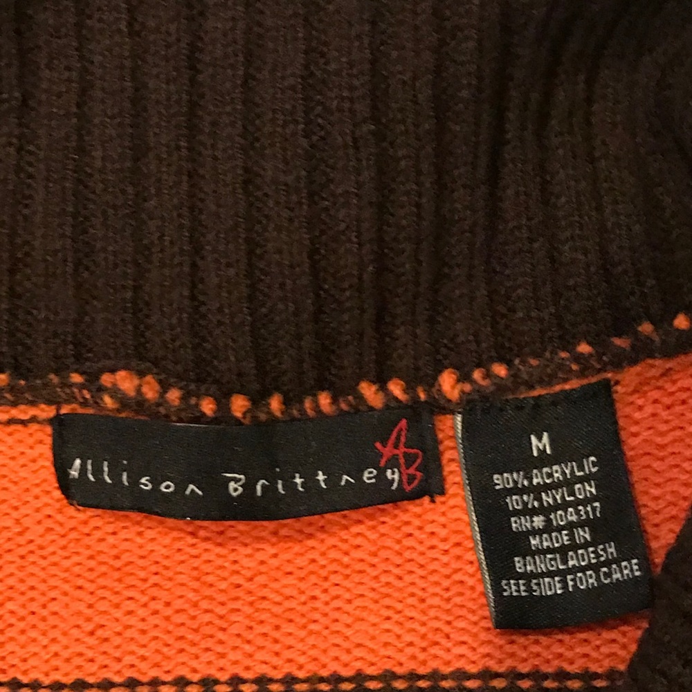 Brown and orange v-neck sweater